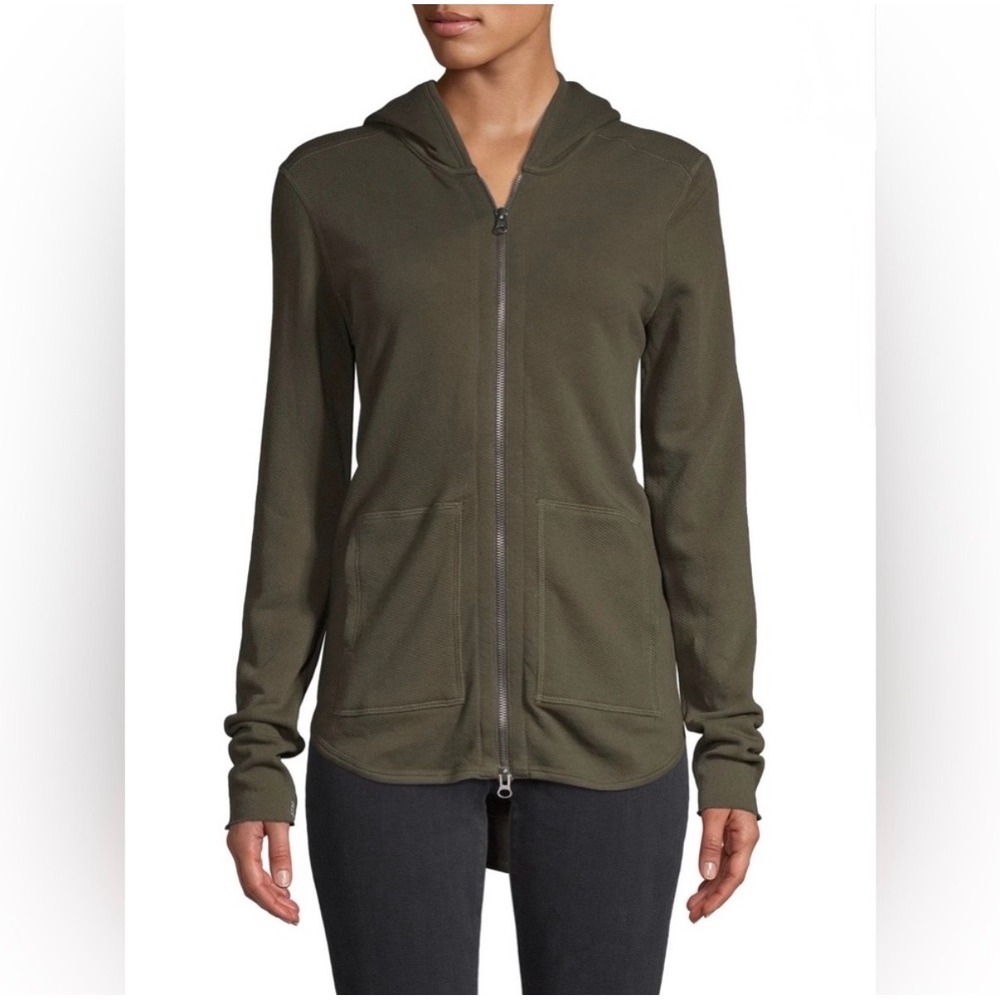 ATM Anthony Thomas Melillo Olive Green Hooded Zip Jacket Size XS